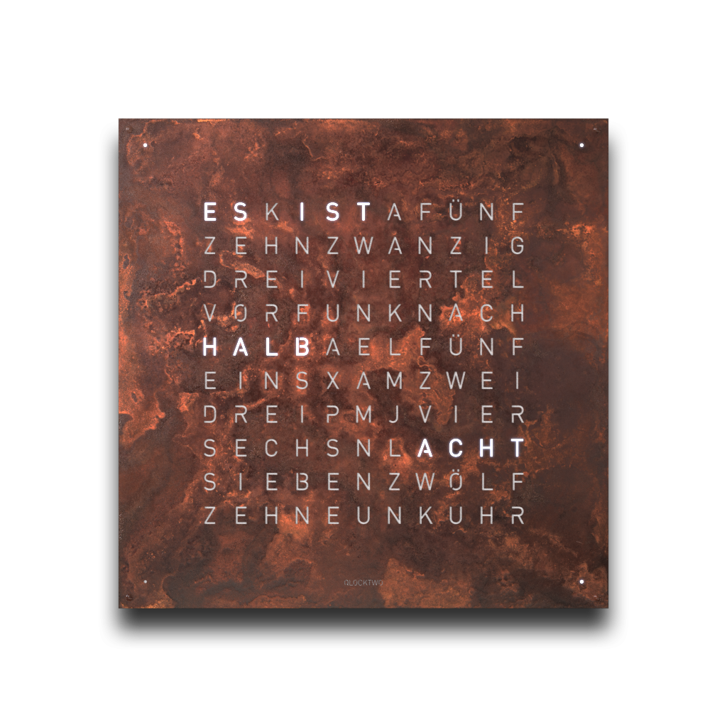 Earth 180 Creator's Edition wandklok / Tijdsobject Duits QLOCKTWO