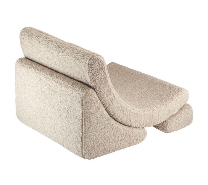 Mond kinderfauteuil Teddy-stof Wigiwama