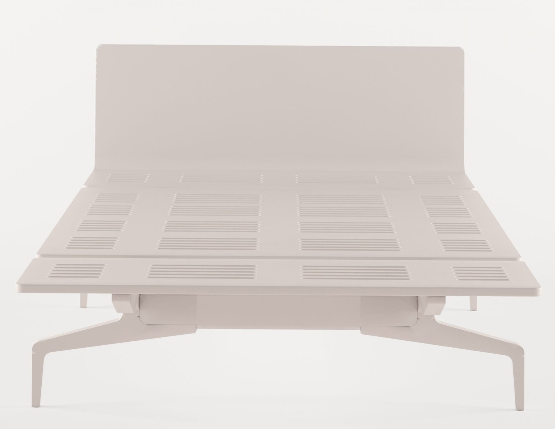 Legnoletto Bett von Alias in Beige: Modernes Design Bett mit Lattenrost und Kopfteil.
