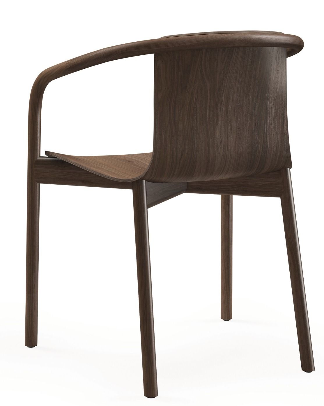 Osuu Chair Stuhl von Walter Knoll, moderner Holzstuhl mit geschwungener Rückenlehne und Sitzfläche.