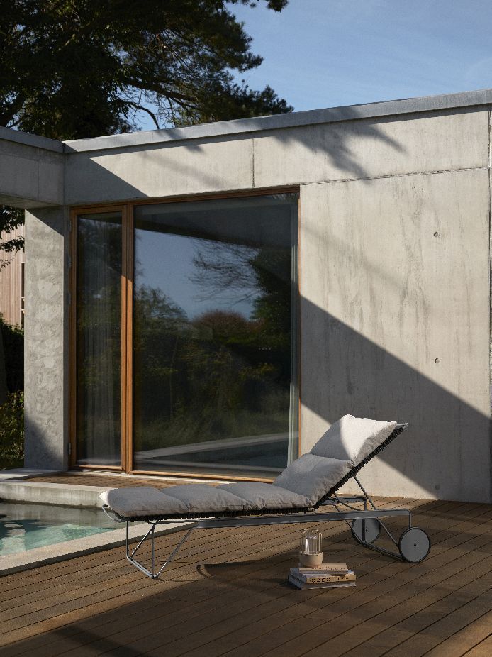 Click verstelbare chaise longue voor buiten Houe
