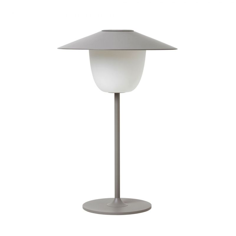 Ani Mobile LED Tischleuchte von Blomus, graue Akku-Tischlampe für Innen und Außen.