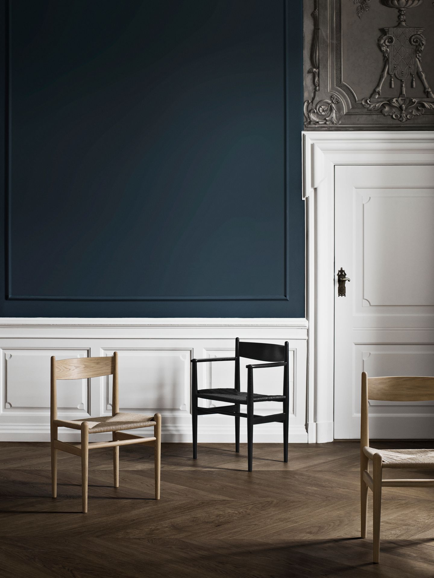 CH36 Stuhl von Carl Hansen & Søn aus Buche mit rotem Geflecht.