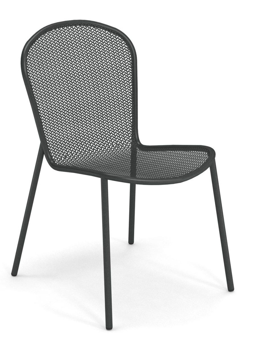 Ronda Stuhl von Emu für den Außenbereich, Stahl, graphitfarben, modernes Design, Gartenmöbel.