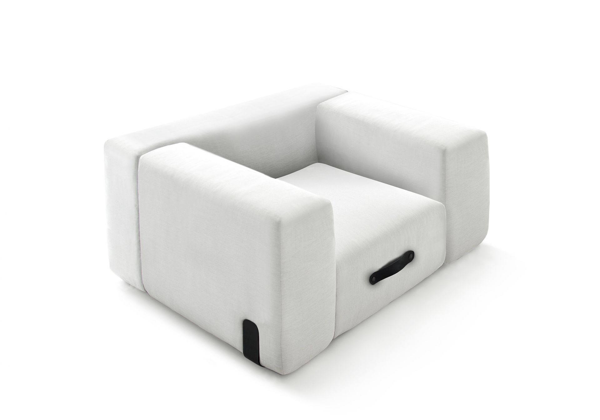 Weißer Miami Outdoor Lounger von Conmoto, modernes Gartensofa für Terrasse und Balkon.
