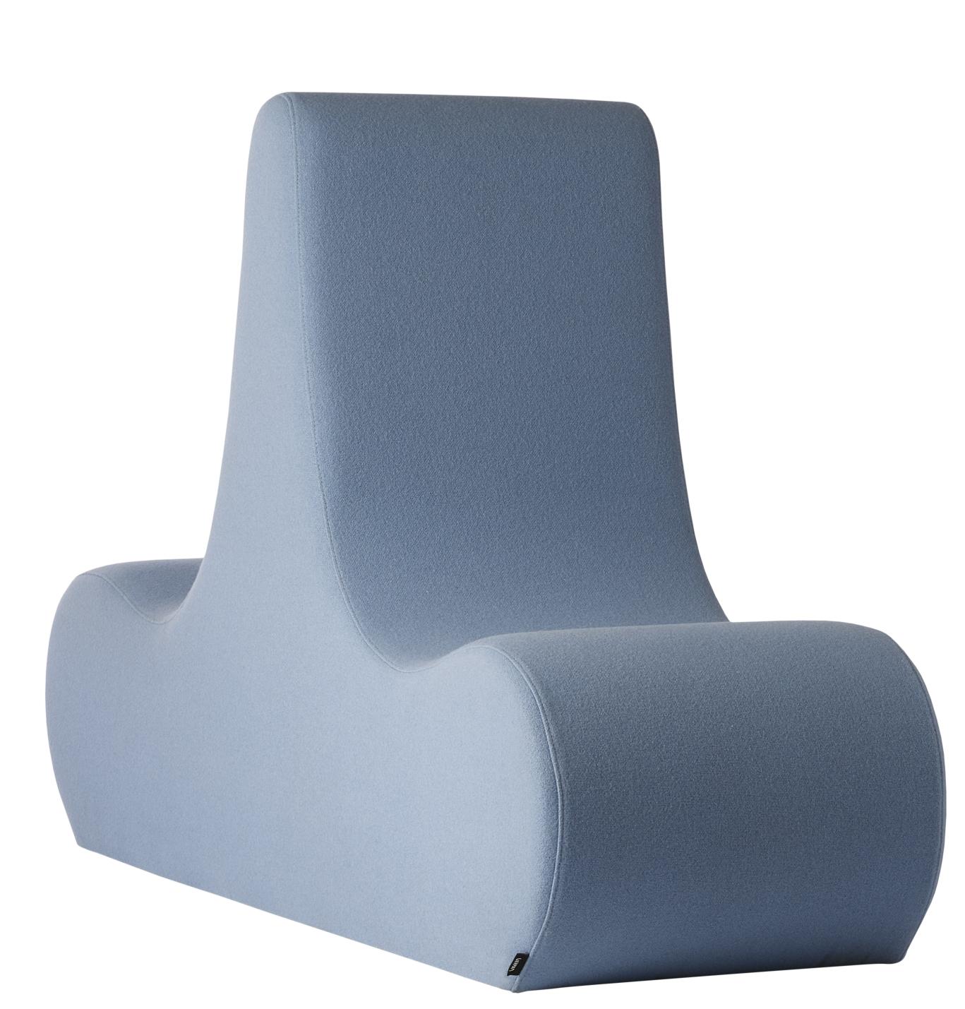 Blaues Welle Sofa von Verpan, ein moderner 2-Sitzer für Wohnzimmer und Lounges.