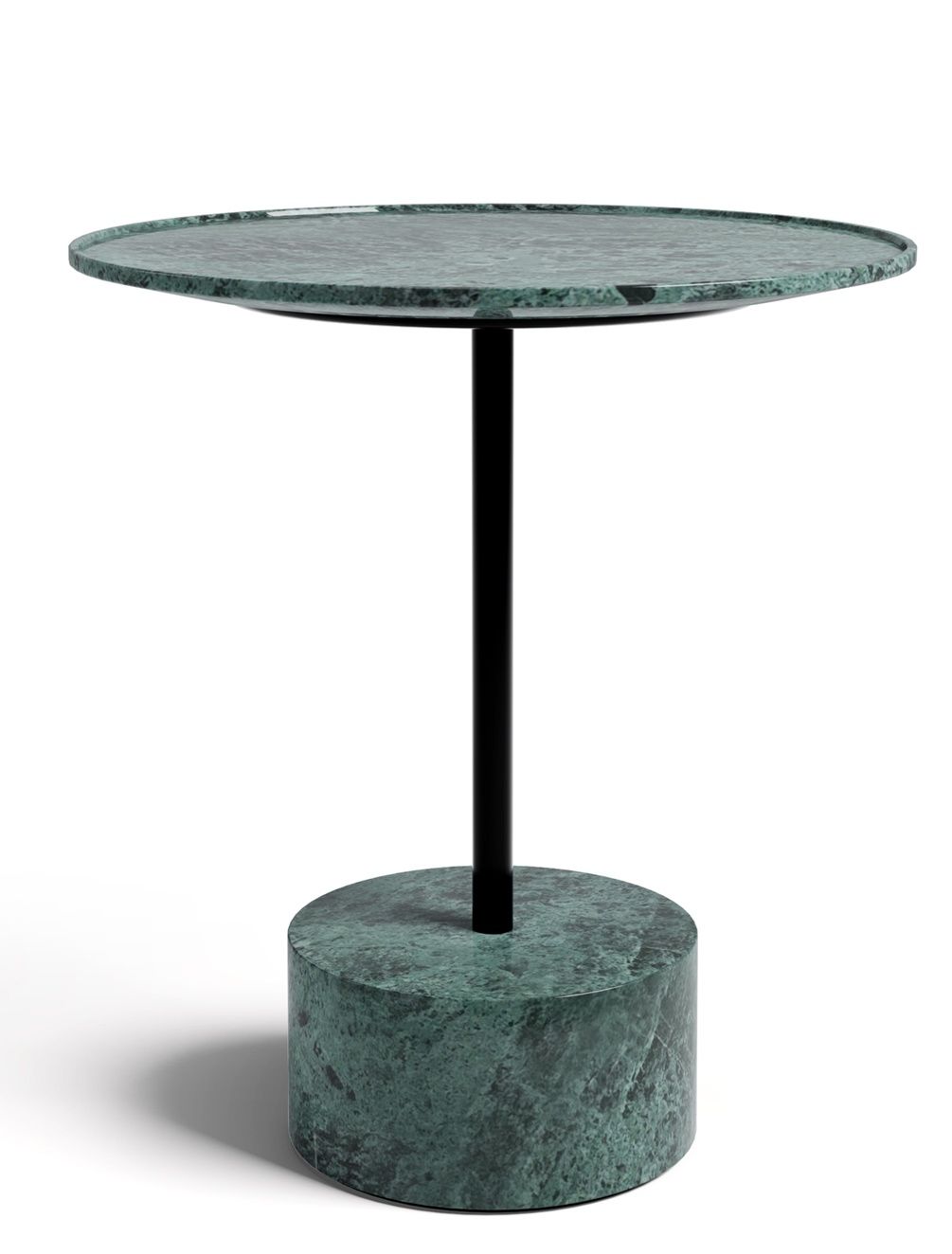 Cassina Beistelltisch 194 mit grüner Marmorplatte und schwarzem Fuß. Moderner Tisch für Wohnzimmer.