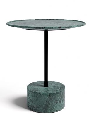 Cassina Beistelltisch 194 mit grüner Marmorplatte und schwarzem Fuß. Moderner Tisch für Wohnzimmer.