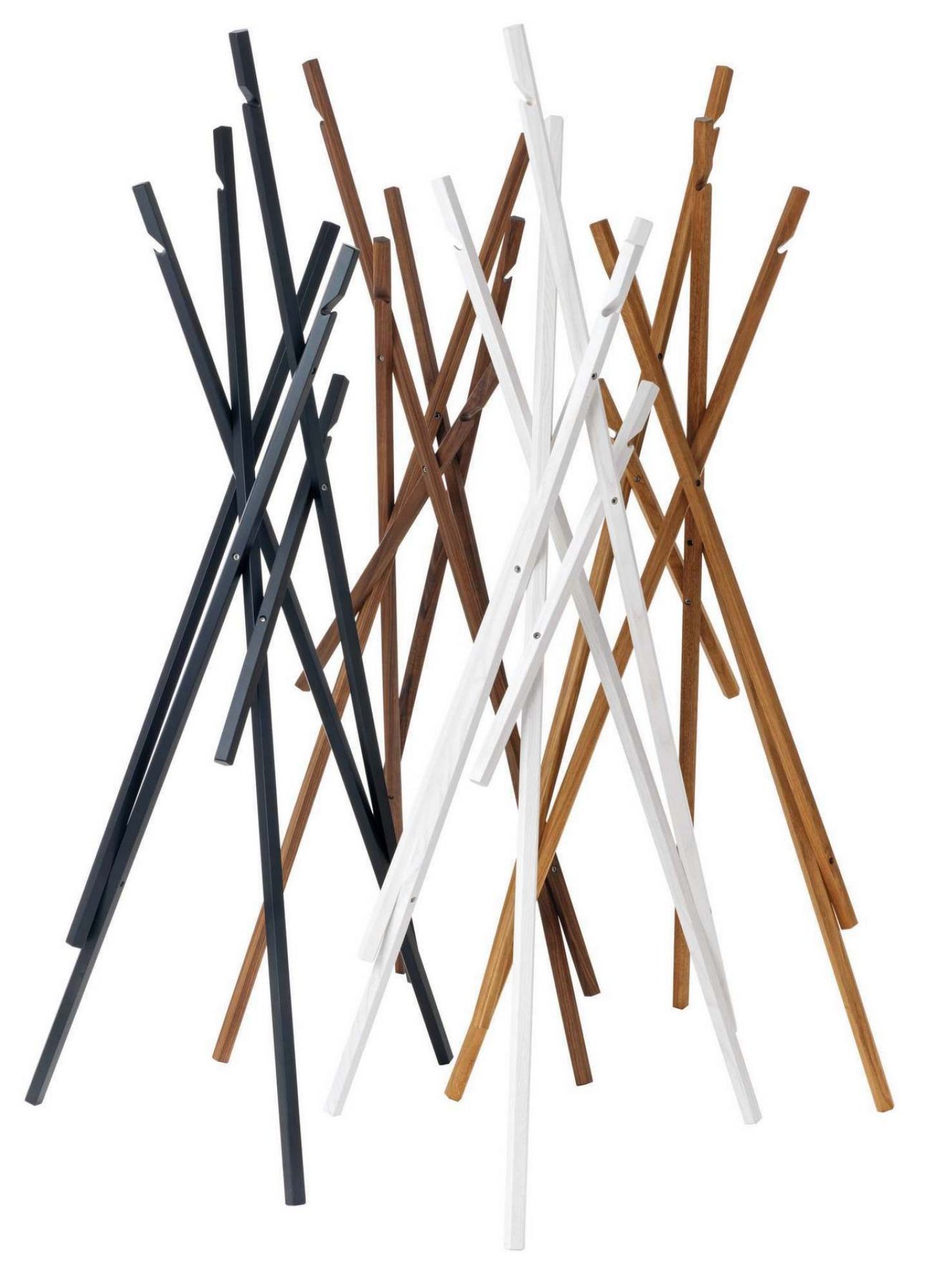 Sticks Garderobenständer aus Eiche in Natur geölt, ein modernes und einzigartiges Designobjekt.