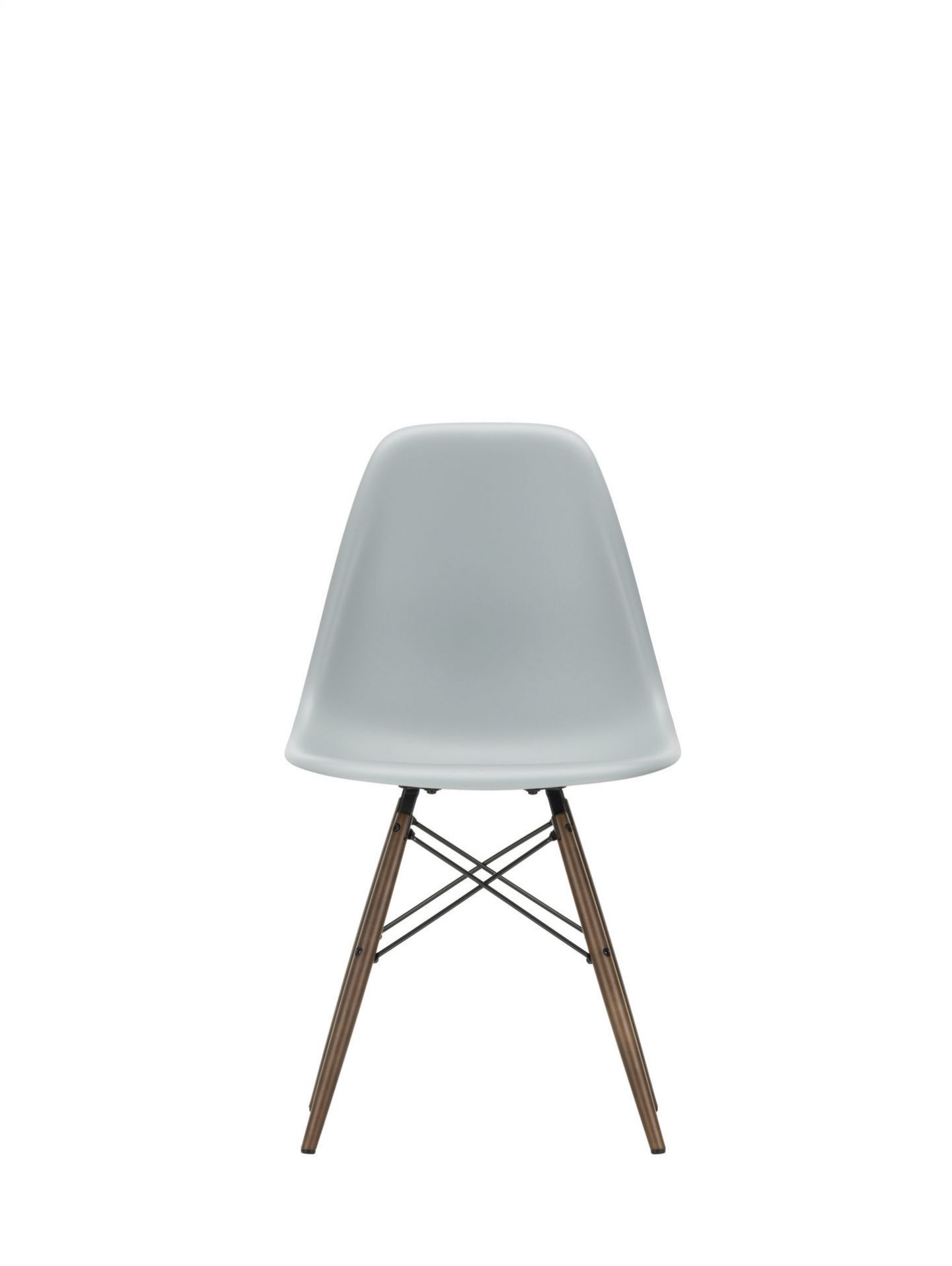 Eames Plastic Side Chair DSW in Ahorn schwarz-grün von Vitra, Ansicht von vorne.