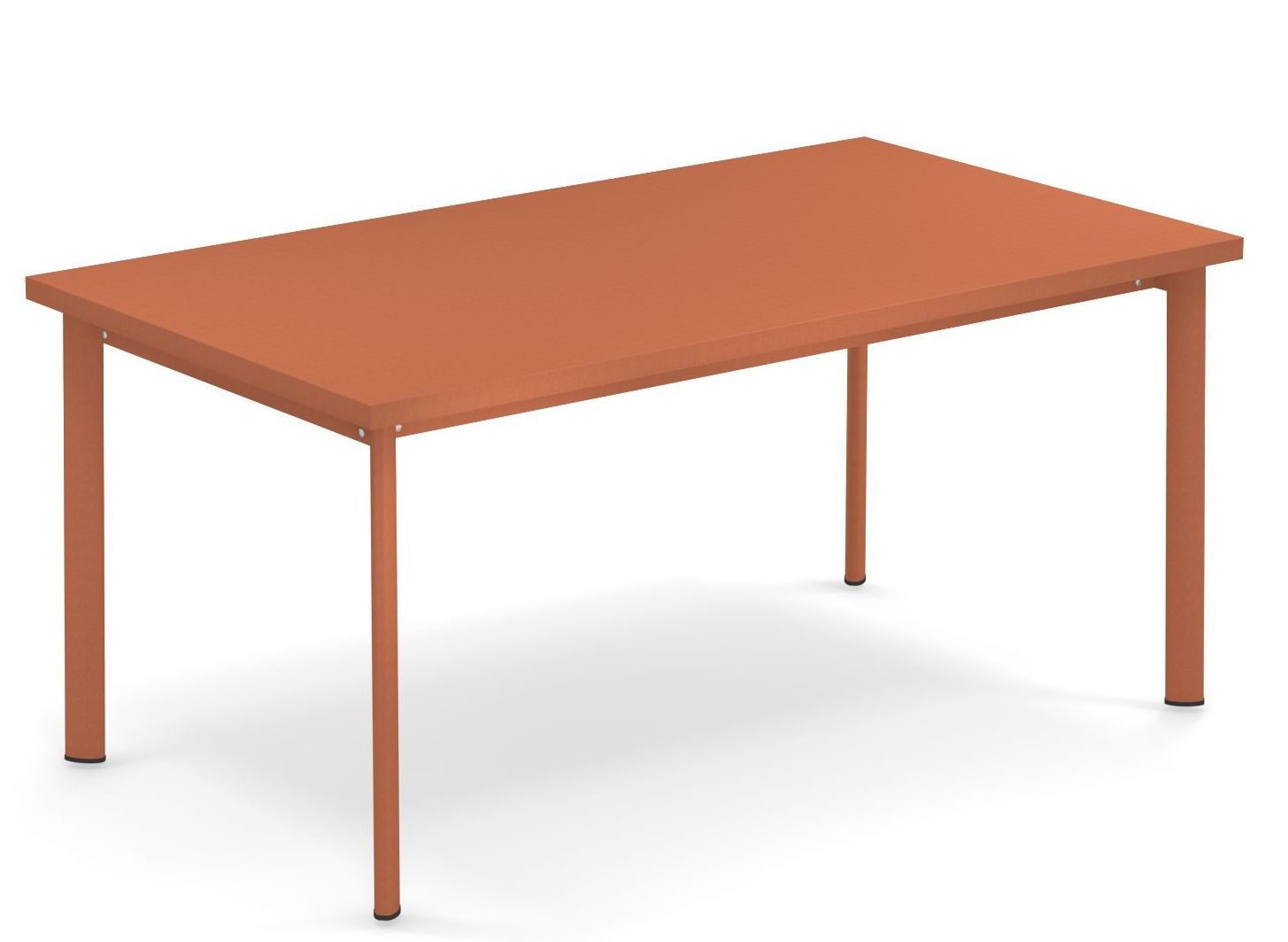 Star Tisch Outdoor von Emu, rechteckig, aus Metall in Terrakotta, für Garten und Terrasse.