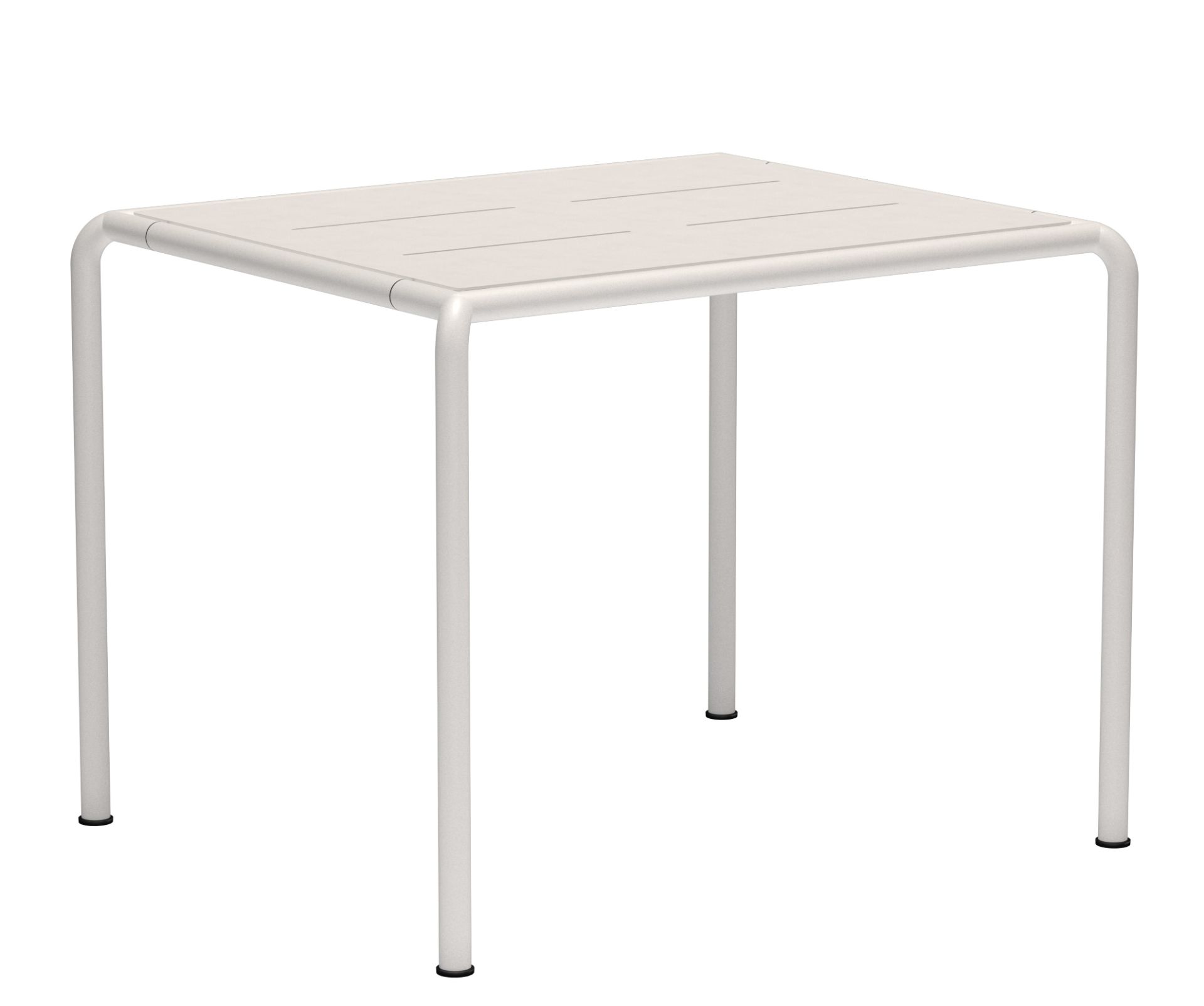 Avanti Esstisch von Houe für den Außenbereich, quadratisch, minimalistisch und modern in Weiß.