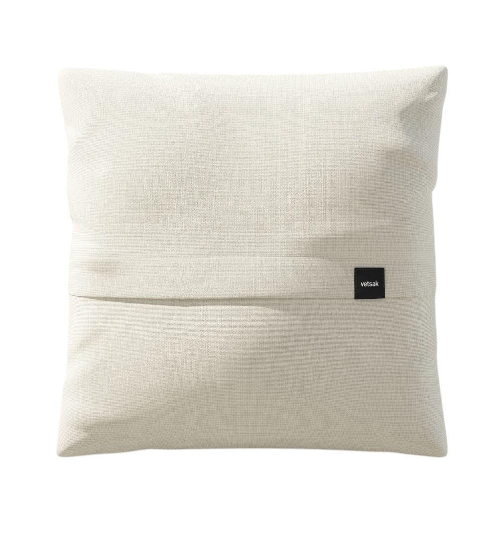 Beige Big Pillow Pique Outdoor Kissen von vetsak, quadratisch und wetterfest für Garten und Terrasse.