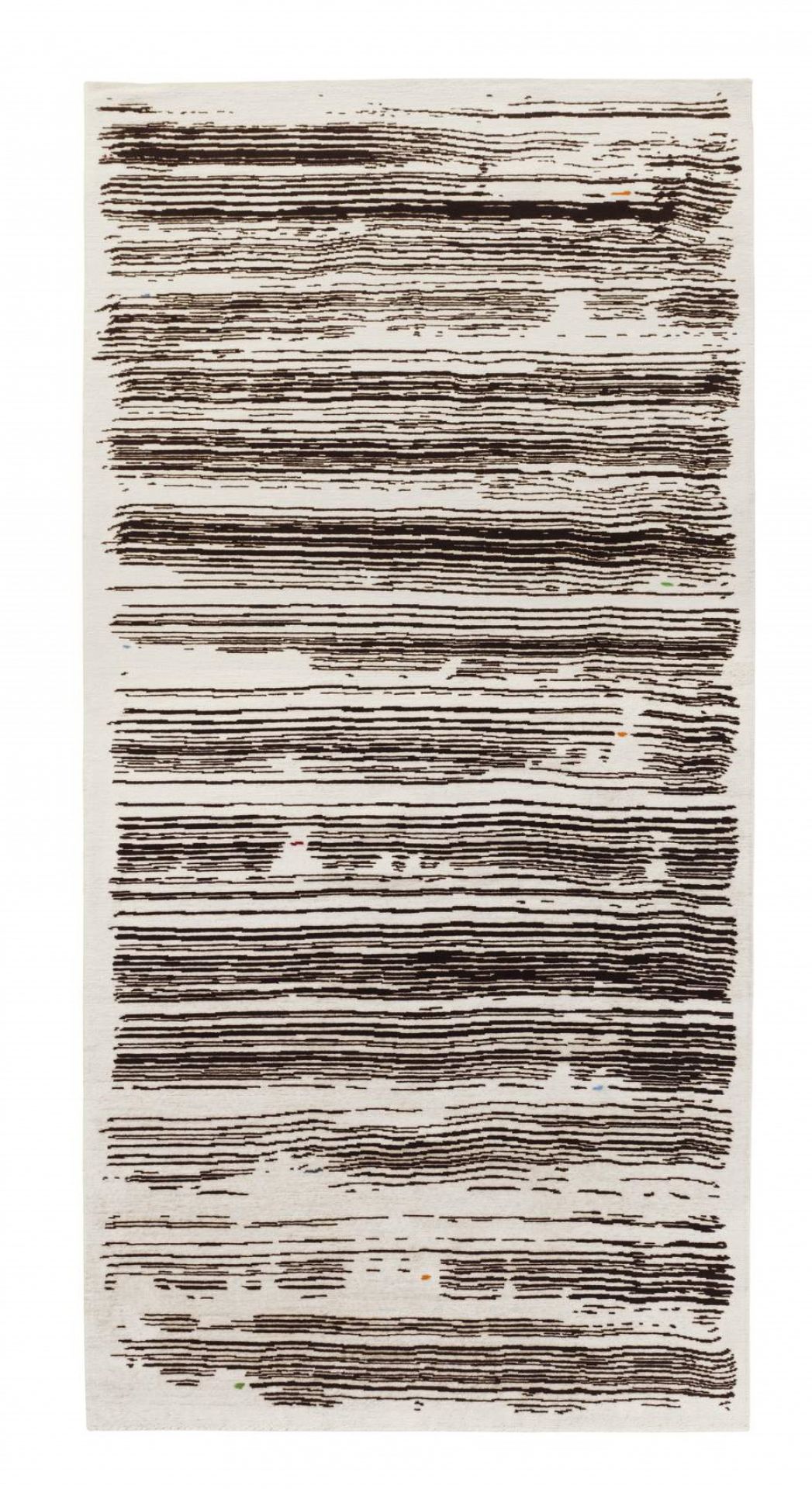 Legends of Carpets Teppich: Walter Knoll Teppich mit abstraktem Streifenmuster in Braun und Weiß.