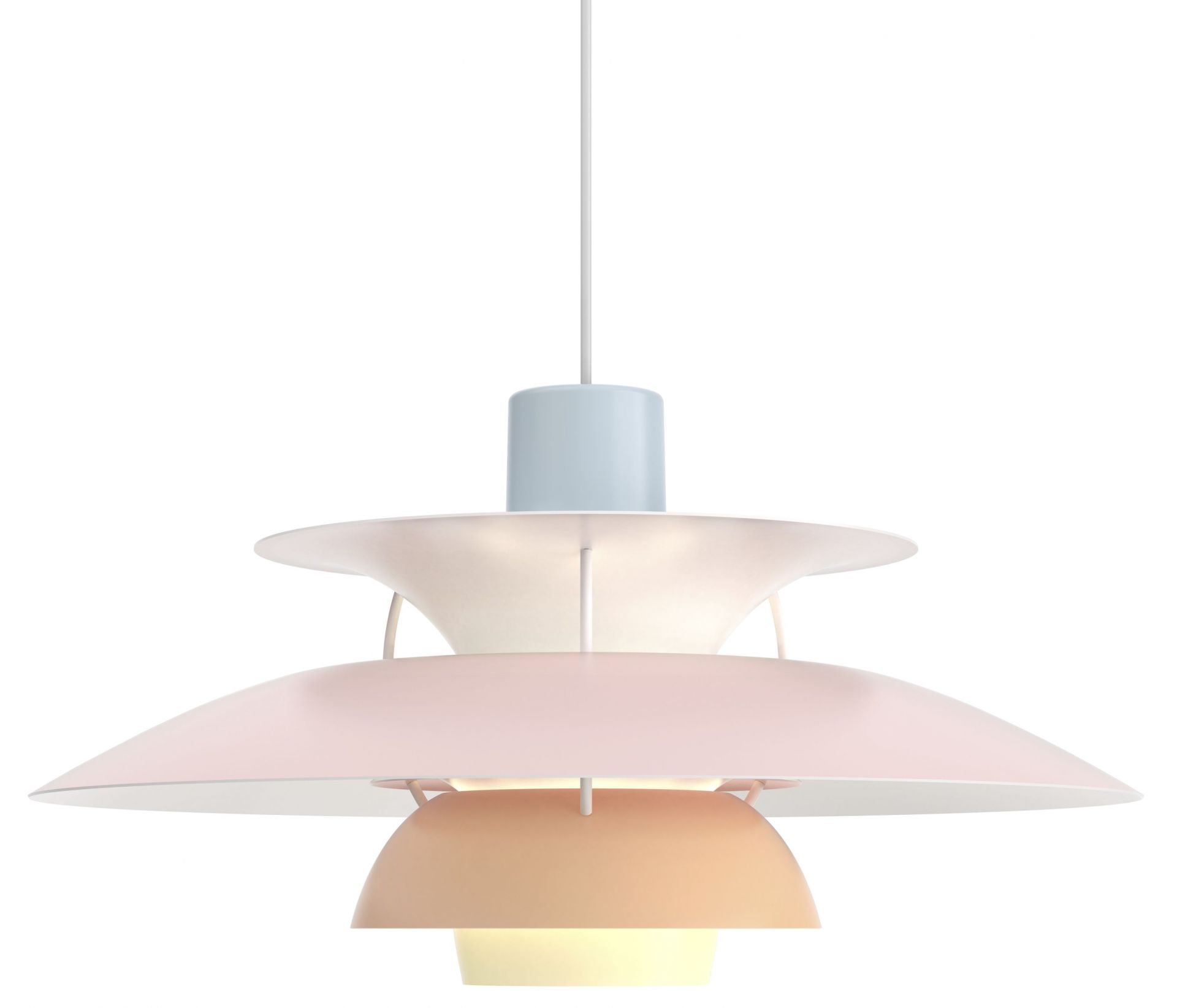 PH 5 Pendelleuchte in Pastellfarben von Louis Poulsen, Design-Hängeleuchte für Wohnzimmer und Esszimmer.