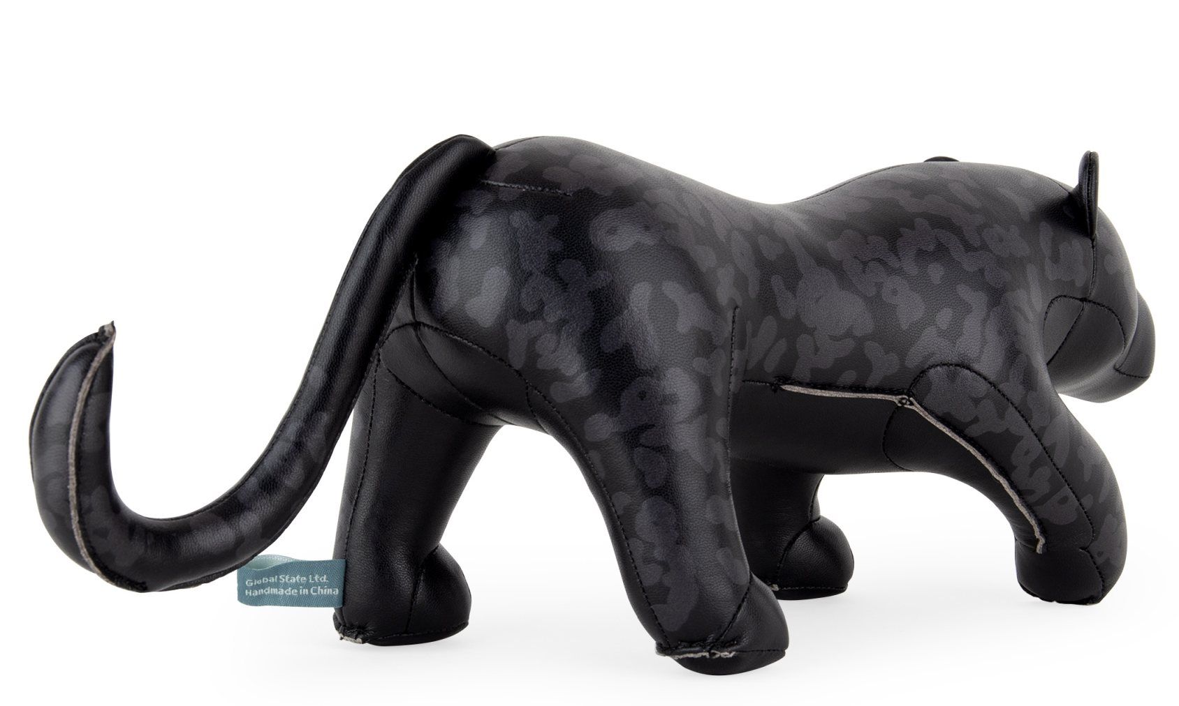 Schwarzer Leopard Buchstütze: Dekorative Tierfigur als Buchhalter für Regale und Schreibtische.