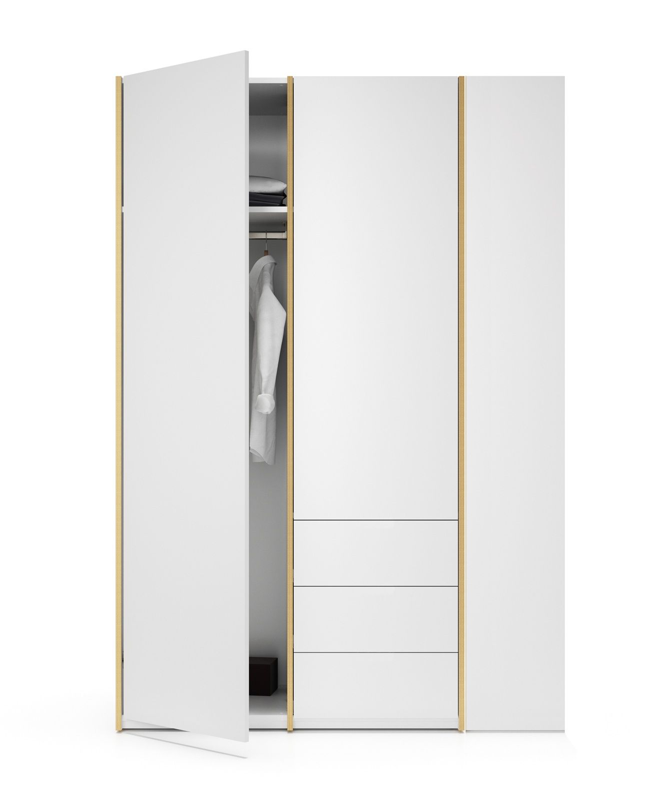 MODULAR PLUS-kastcombinatie met aanbouwrek rechts en 3 laden van Müller Möbelwerkstätten