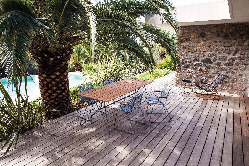 Click verstelbare chaise longue voor buiten Houe