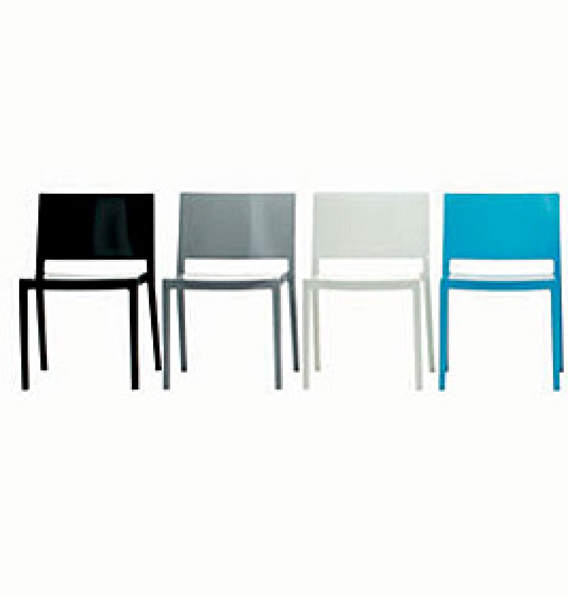 Lizz Stuhlset von Kartell, 2er Set in Schwarz, Grau, Weiß und Türkis. Design Stühle.