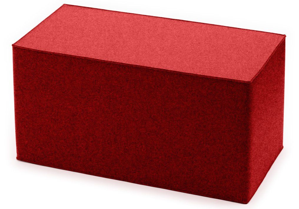Roter Quader Sitzhocker von HEY-SIGN, modernes Möbelstück aus Filz für Wohnzimmer und Büro.