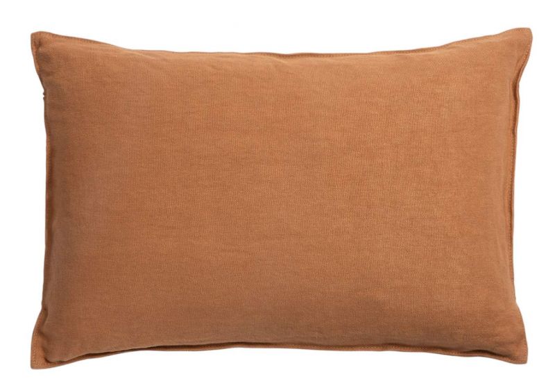 Ethnicraft Lin Cushion Kissen 60x40 cm in Braun, ein dekoratives Leinenkissen für Wohnzimmer und Schlafzimmer.