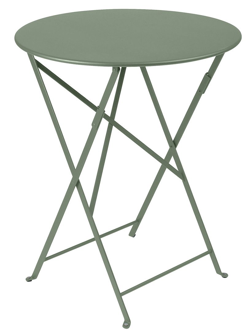 Fermob Bistro+ Gartentisch in Grün, runder Klapptisch für den Außenbereich, ideal für Balkon und Terrasse.