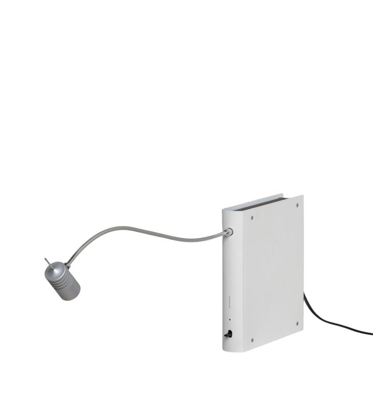 Bib Luz Tischleuchte von Santa & Cole in Off White: Moderne Schreibtischlampe mit flexiblem Arm.