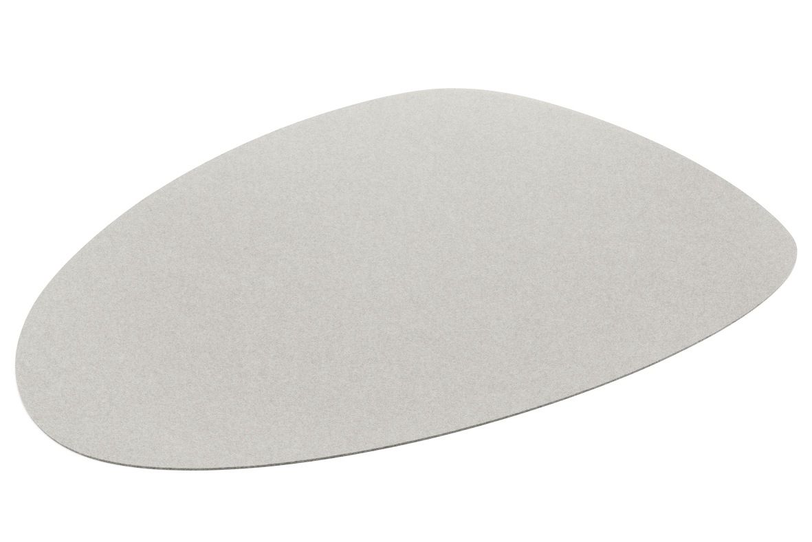 Grauer, asymmetrischer Stone Teppich von HEY-SIGN aus Filz, ideal als moderner Bodenbelag und Teppich.