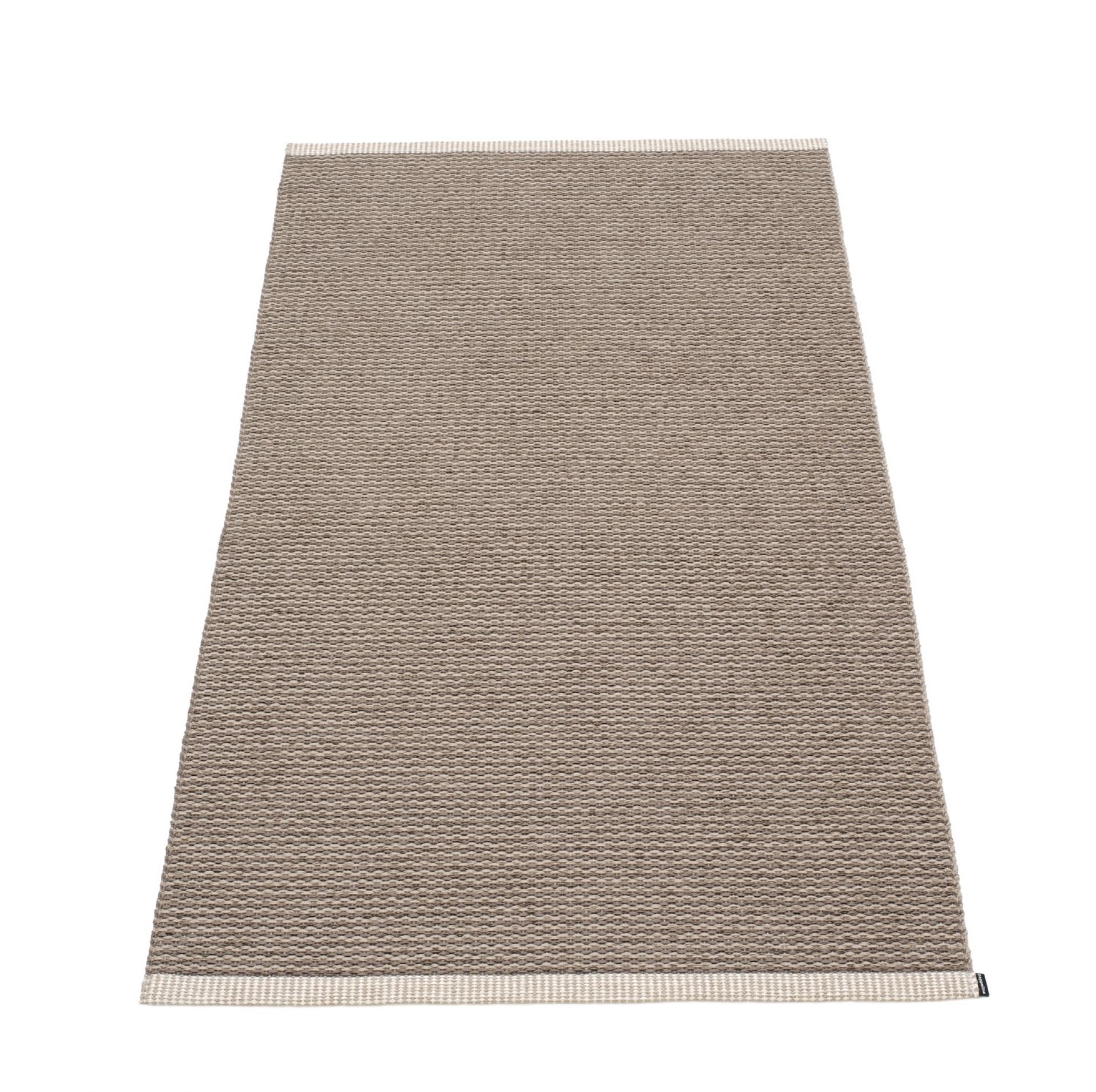 Pappelina Kunststoffteppich Mono, Farbe Schlamm, Größe 85x260 cm, gewebter Teppich.