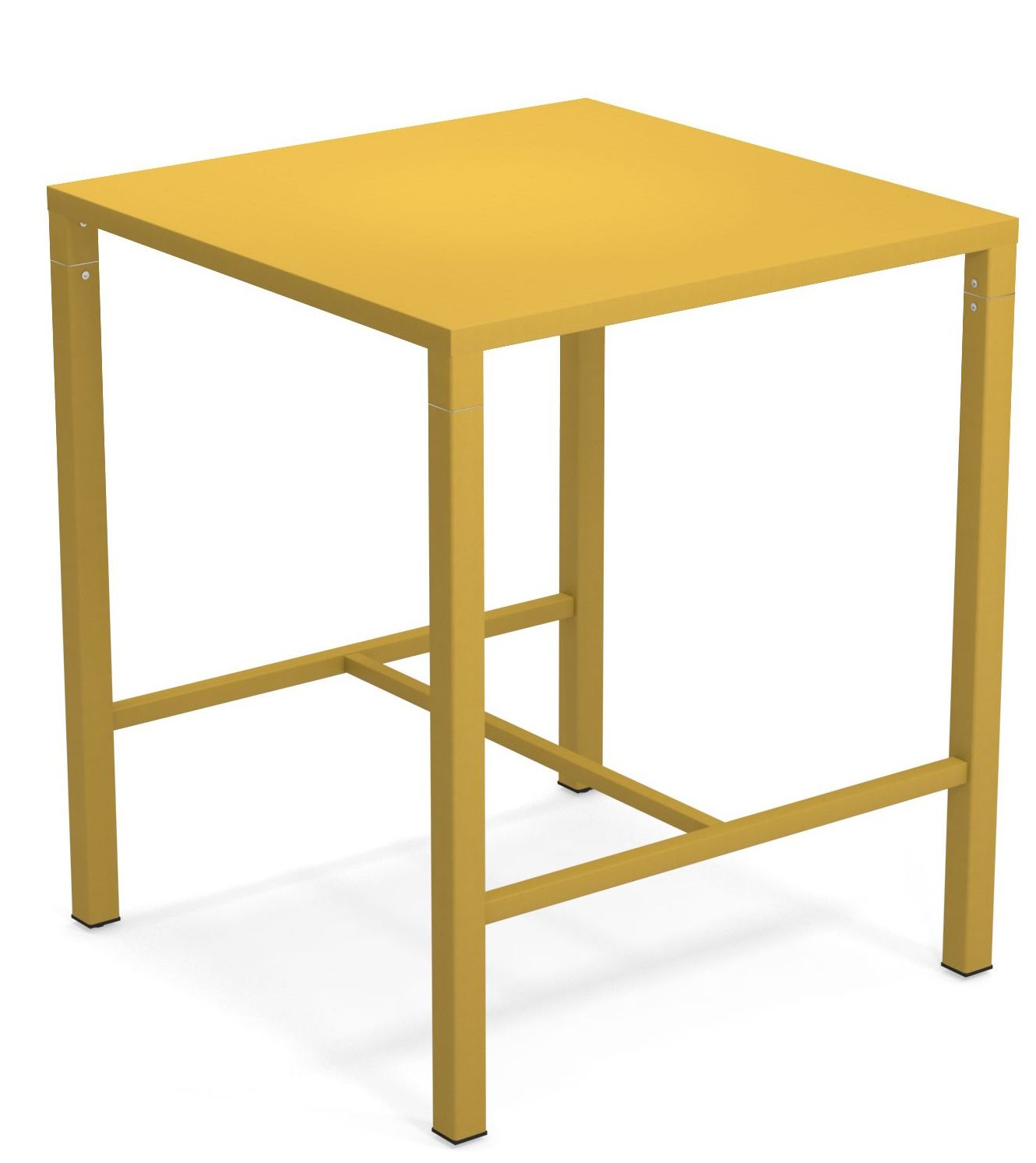 Goldener Nova Hochtisch von Emu für den Außenbereich, quadratisch, modernes Design für Garten und Terrasse.