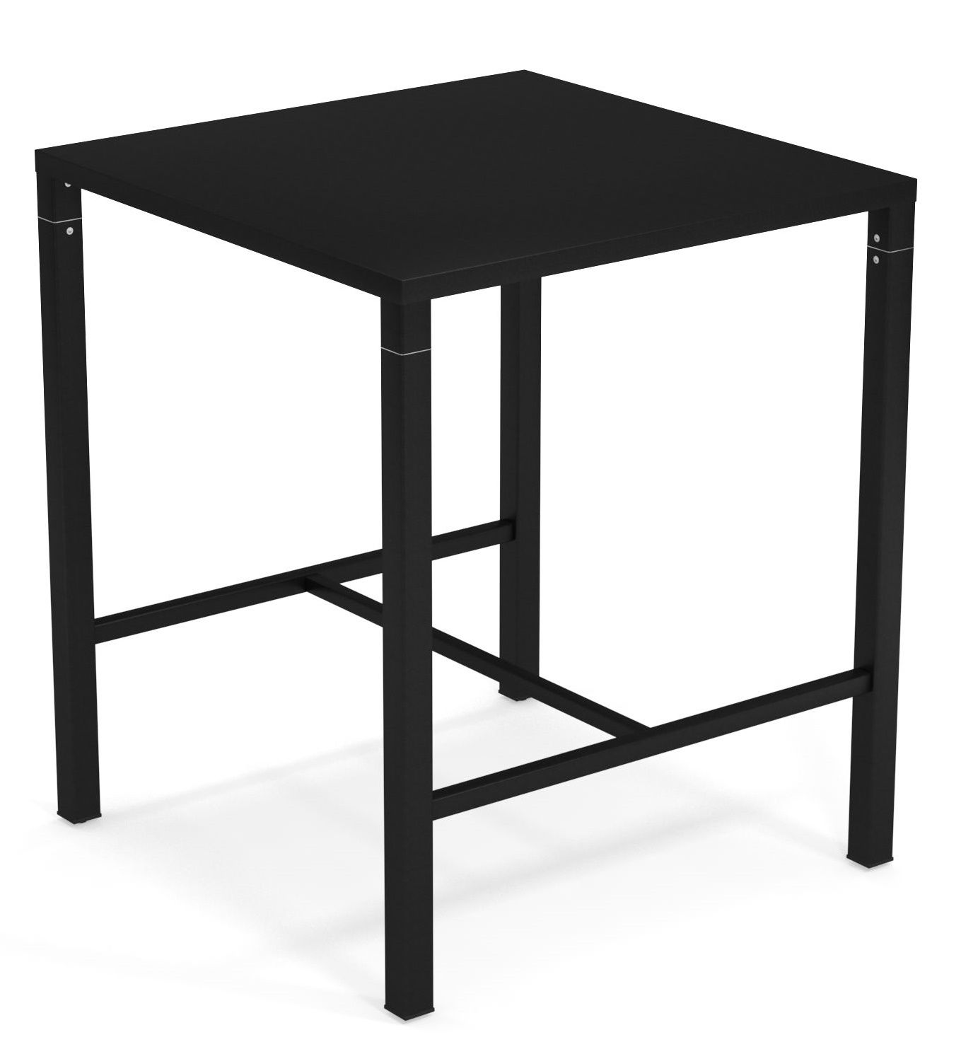 Schwarzer Nova Hochtisch von Emu für den Außenbereich, quadratische Tischplatte und minimalistisches Design.