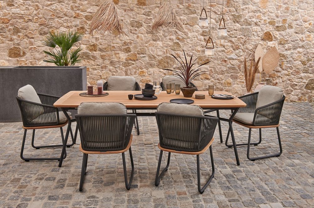 Denia Outdoor-eettafel van teakhout van Weishäupl