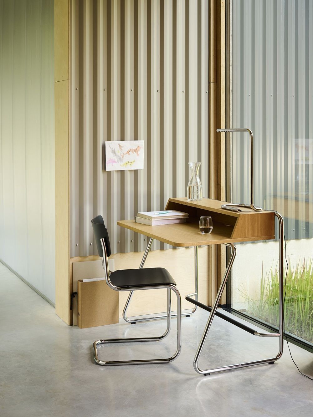 S 43 Klassieke stalen buisstoel met vrijdragende poten CHROOM/ZWART Thonet VOORKEURSCOMBINATIE