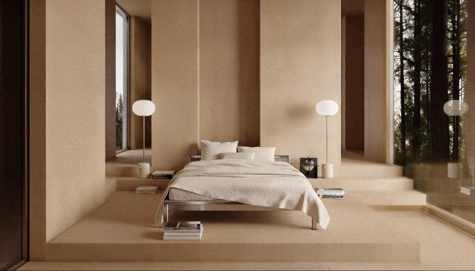 Pure bed van roestvrij staal H 666 VA 160 x 200 cm Hans Hansen