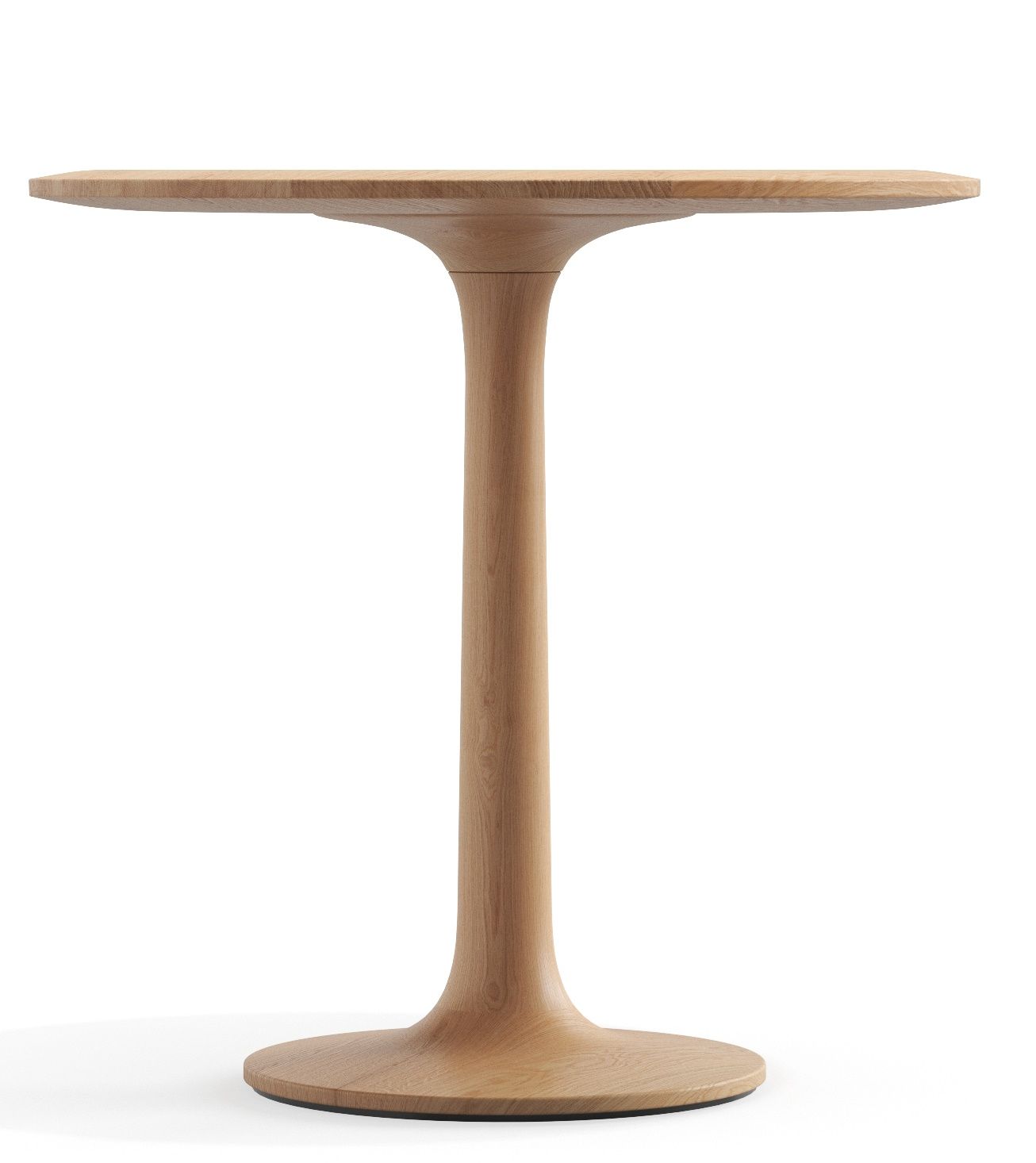 Turntable Couch Beistelltisch Zeitraum aus hellem Holz, runder Tisch mit schlankem Fuß für Wohnzimmer.