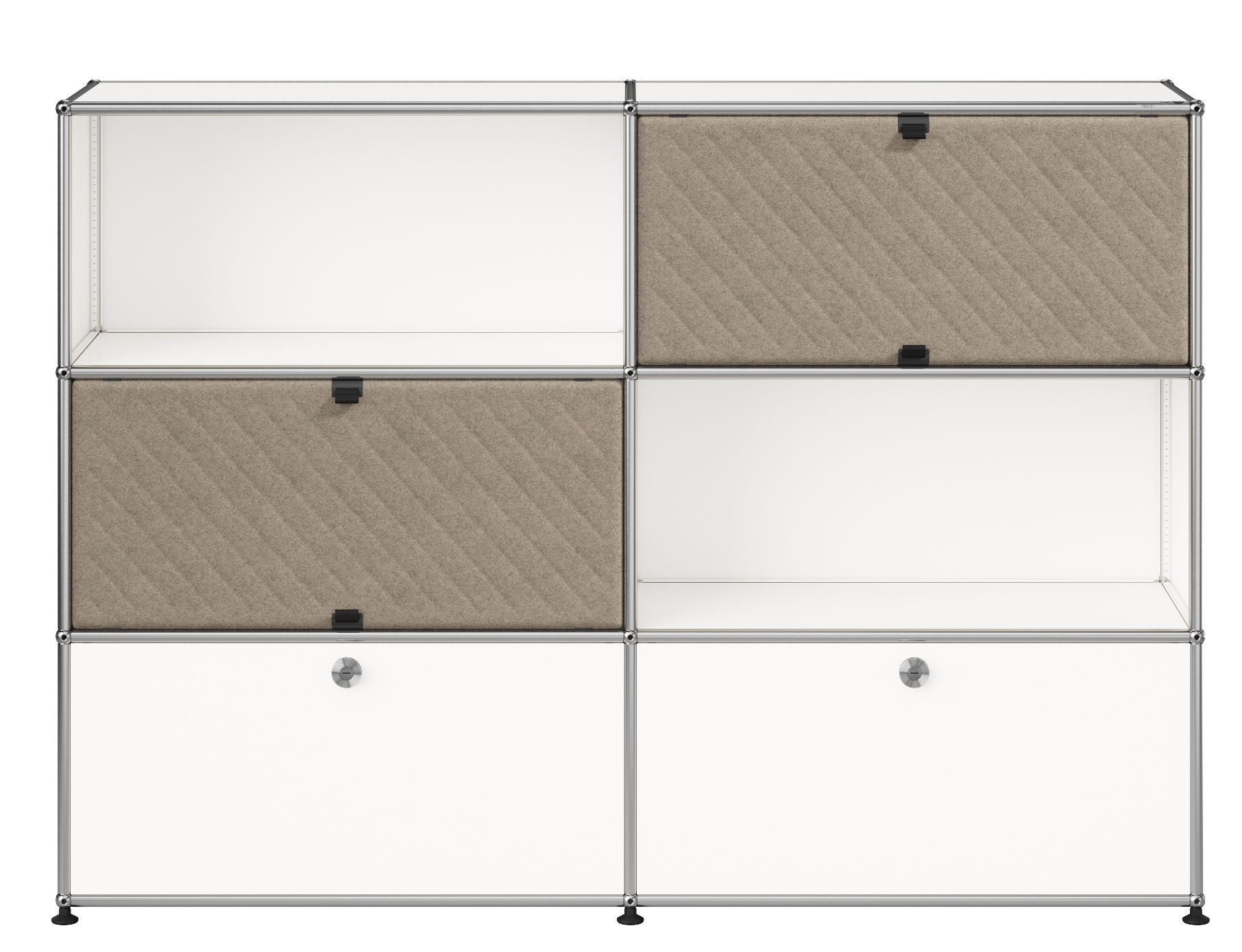USM Haller dressoir M66 met Soft Panels puur wit-taupe