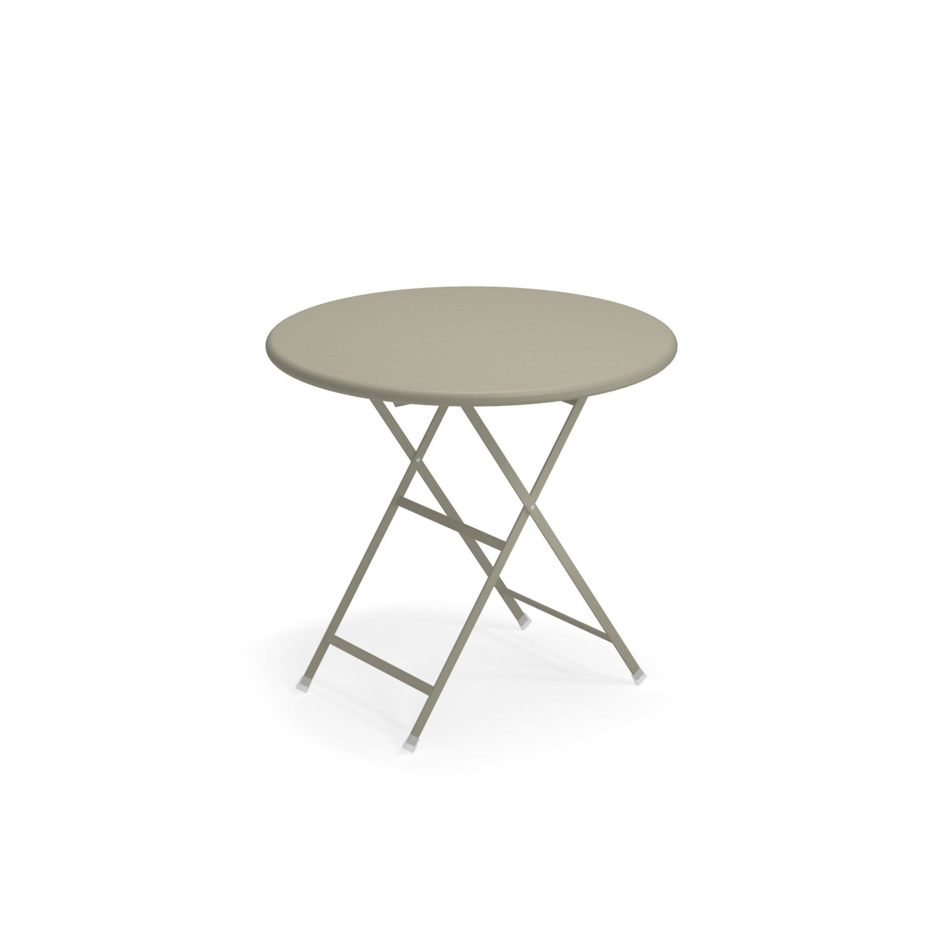 Arc en Ciel Klapptisch rund emu in Taupe, ideal für Balkon und Garten.