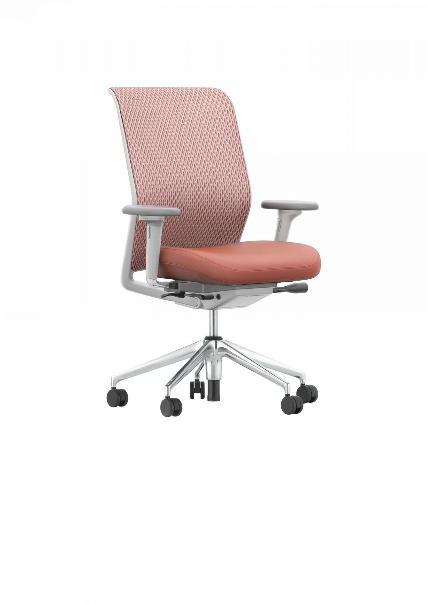 Vitra ID Chair Bürodrehstuhl mit Mesh-Rückenlehne und Lumbalstütze, ergonomischer Arbeitsstuhl für Büro.