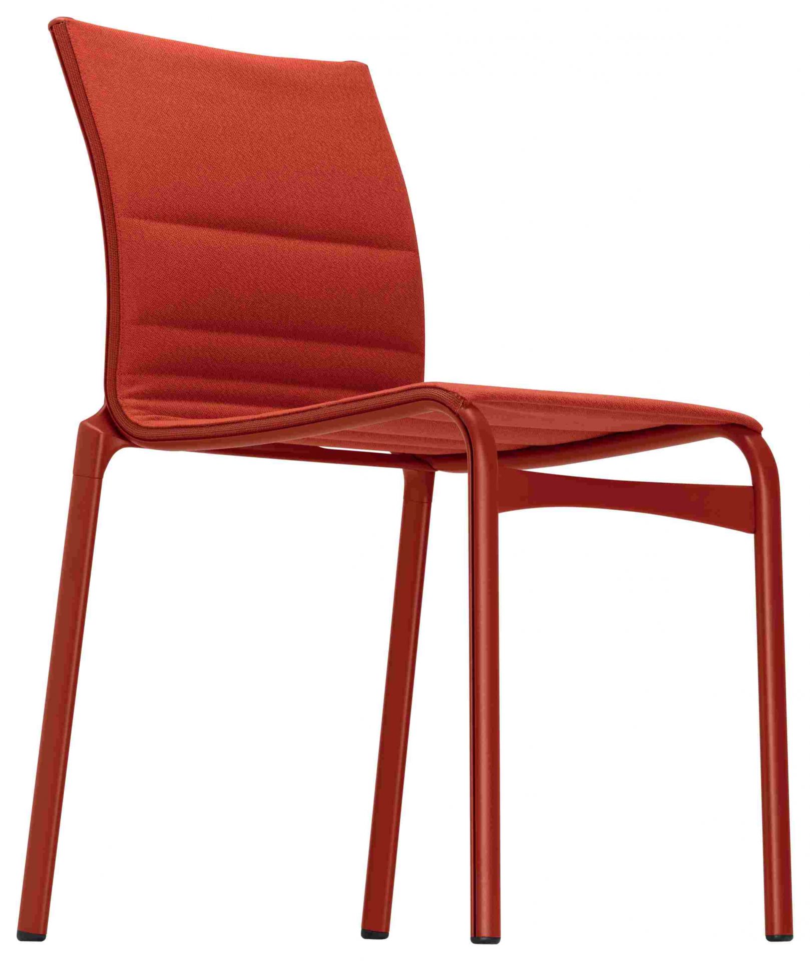 Bigframe Stuhl von Alias in Rot: Moderner Designstuhl mit Stoffbezug und Metallgestell.