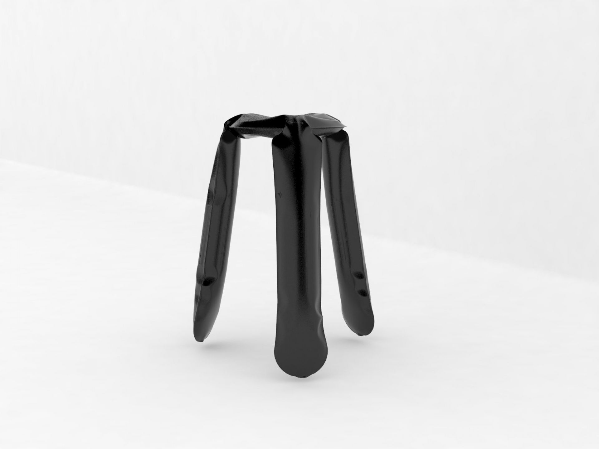 Schwarzer Plopp Hocker / Kitchen Hocker von Zieta aus Stahl, modernes Design für Küche und Bar.