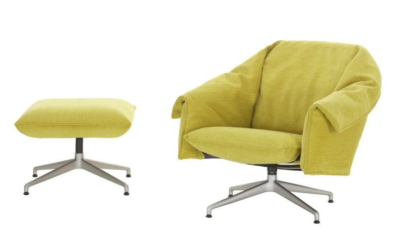 Bascule Lowback Fauteuil met voetenbankje Vitra