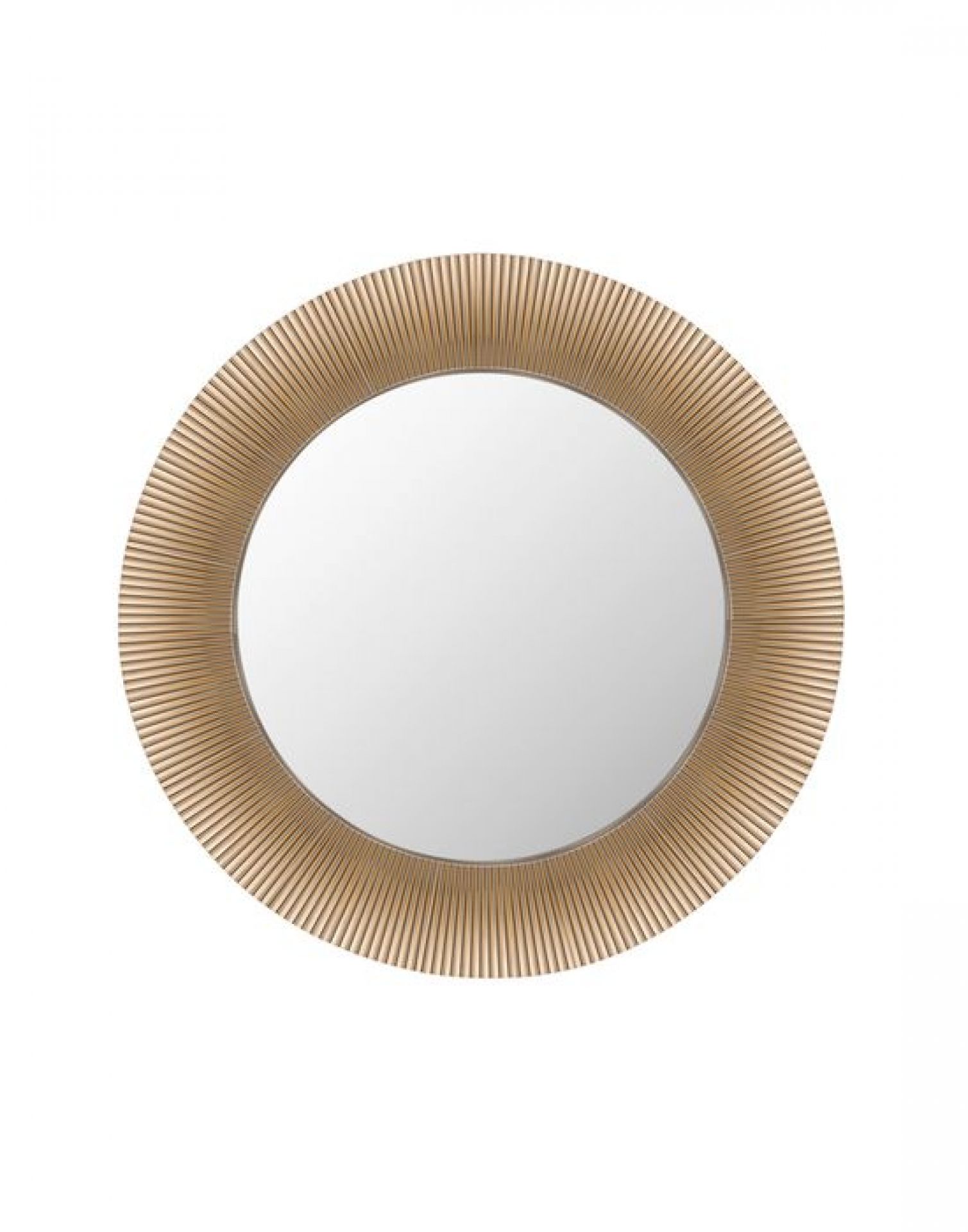 Runder All Saints Spiegel von Kartell in Gold mit geriffeltem Rahmen.