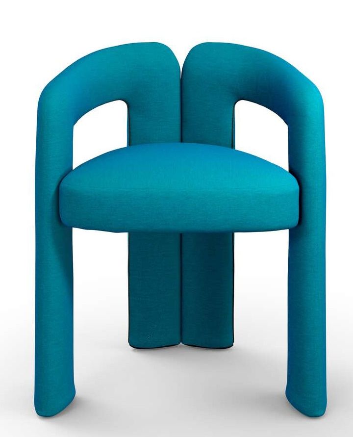 Blauer 562 Dudet Sessel von Cassina mit einzigartigem Design, ideal für modernes Wohnen.
