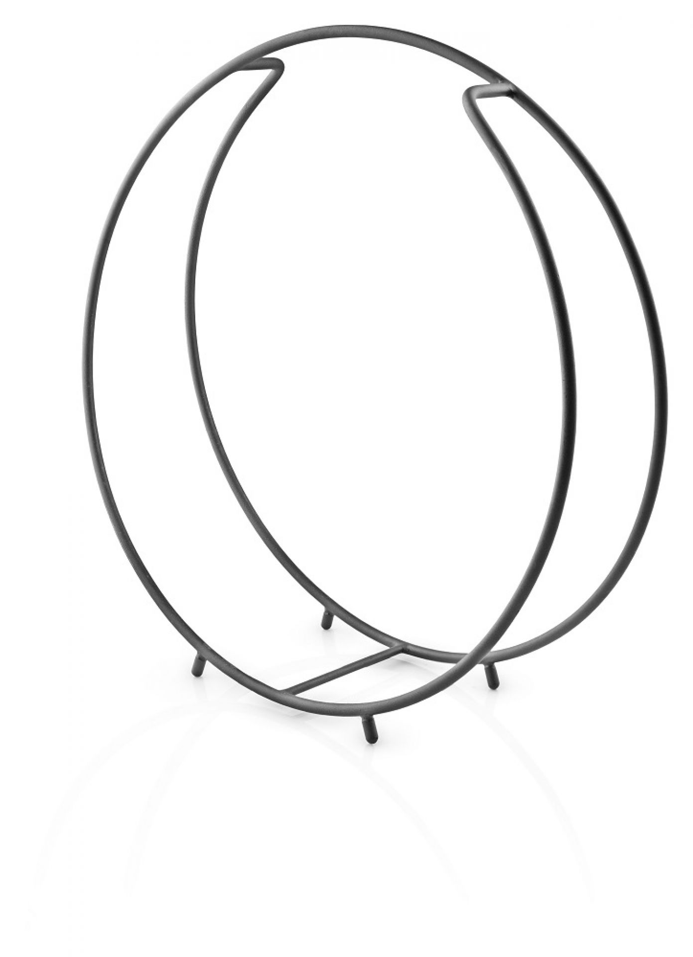 FireGlobe Brennholzhalter von Eva Solo aus schwarzem Stahl, modernes Kaminholzregal für Innen.