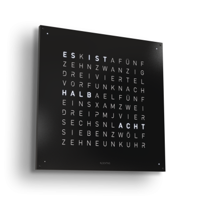 Earth 90 Steel Series Wandklok / Tijdsobject Duits QLOCKTWO