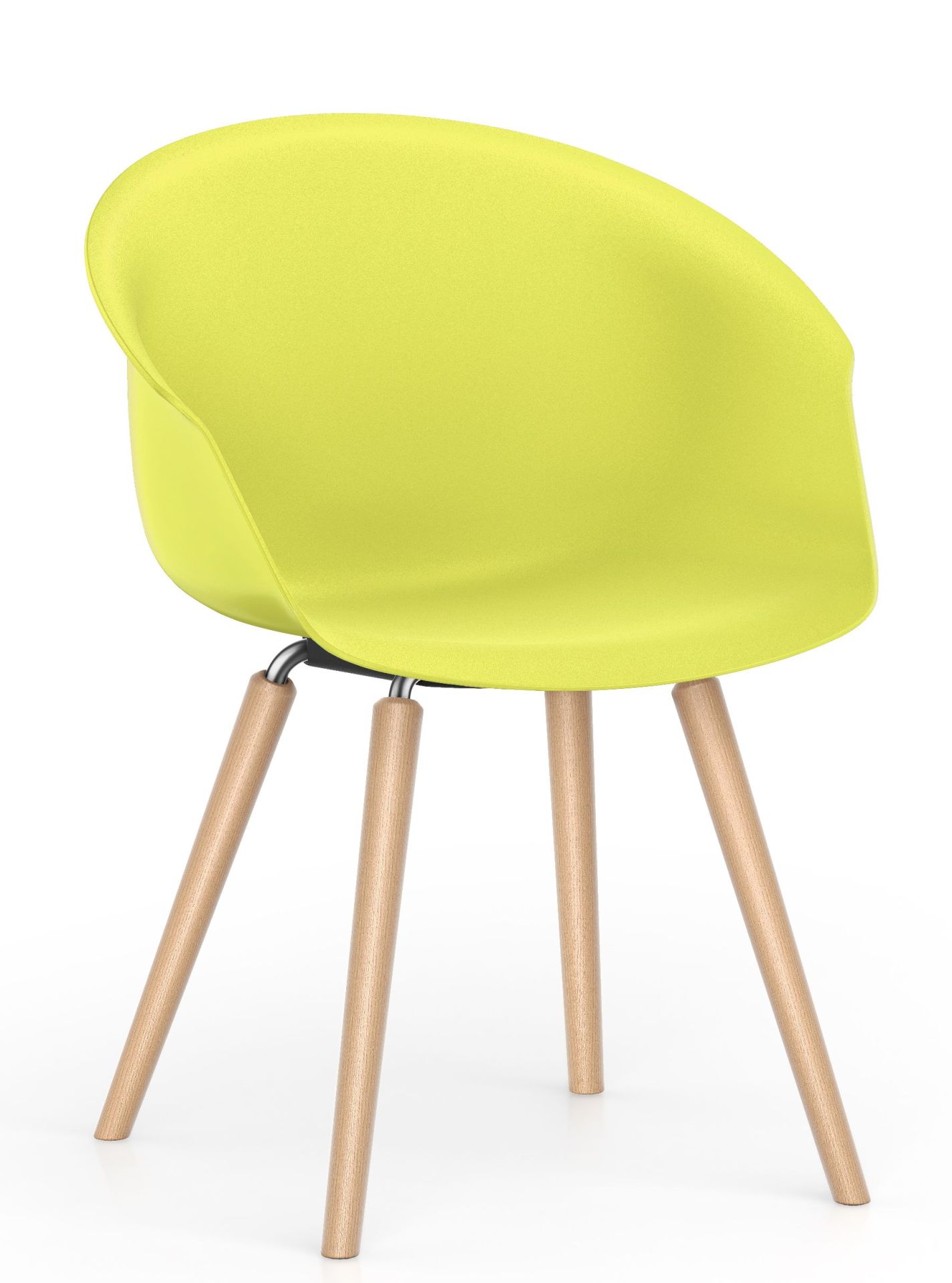Shuffleis clubfauteuil met vier poten van hout, Interstuhl