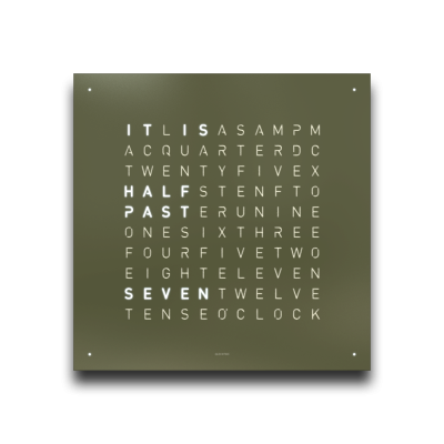 Voorpagina voor Earth 45 wandklok Engels QLOCKTWO