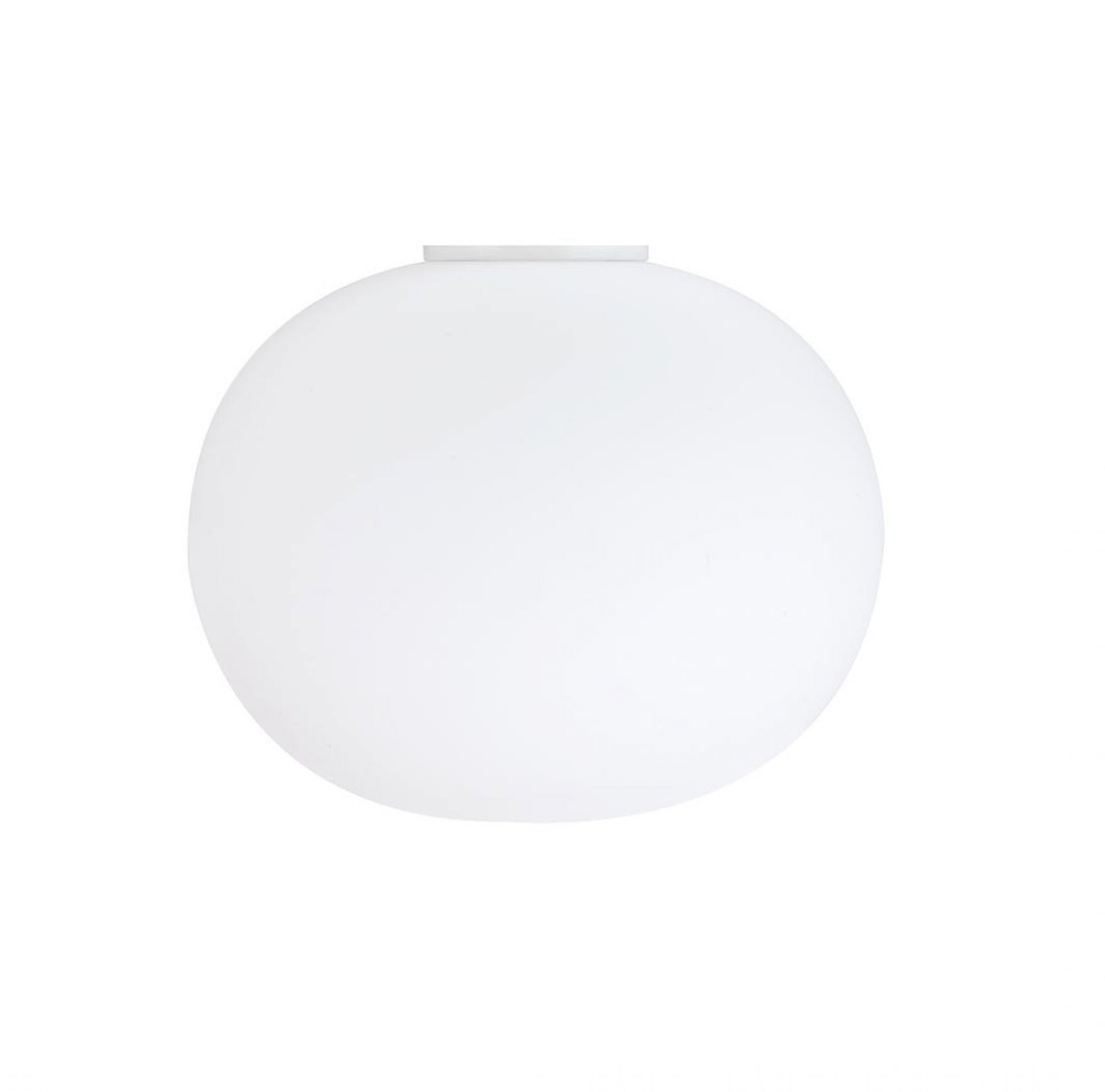 Weiße Glo Ball Deckenleuchte von Flos, runde Lampe für Deckenmontage, modernes Design.