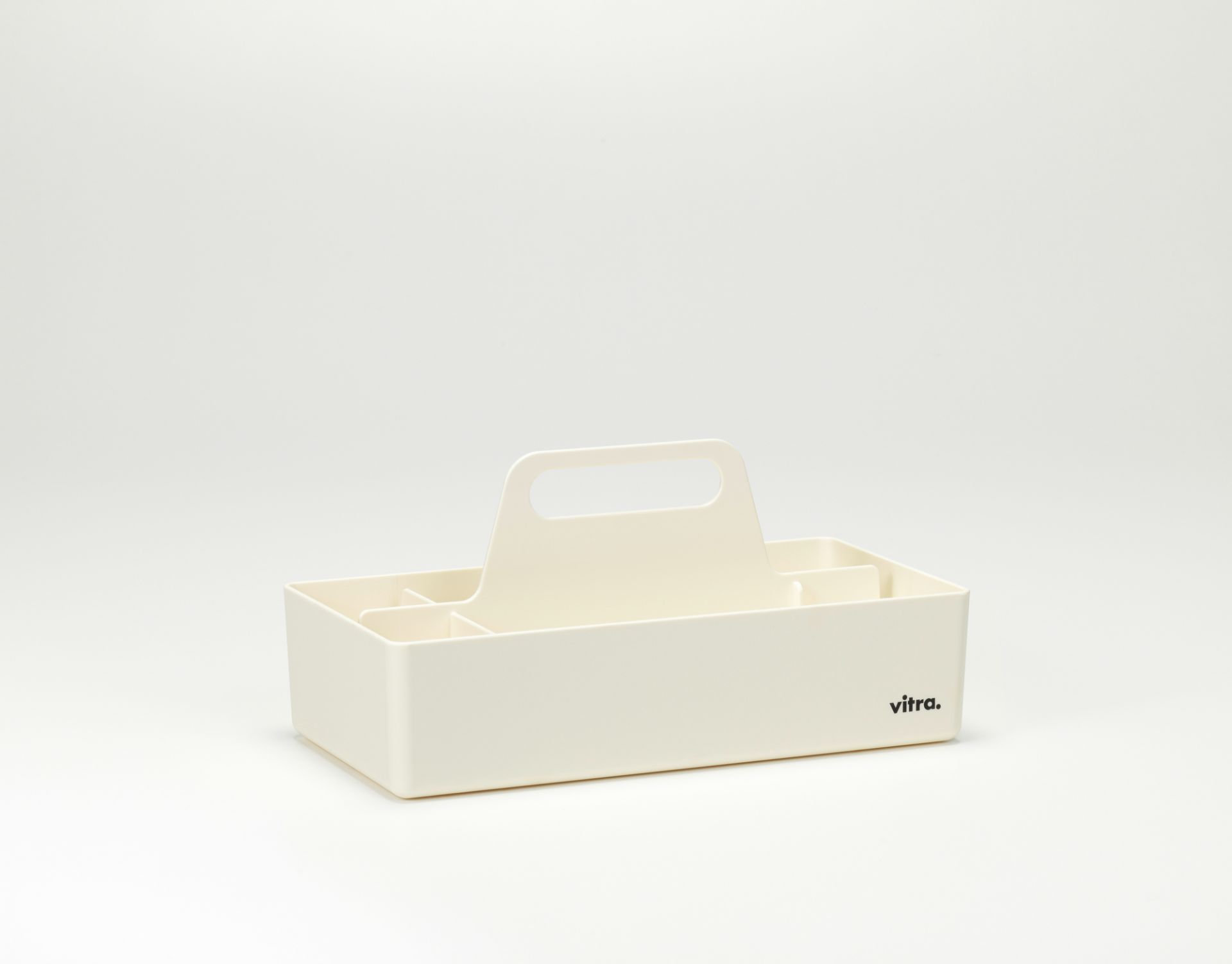 Vitra Toolbox in Weiss: Praktische Organisationsbox mit Tragegriff und Fächern für Büro, Werkstatt oder Zuhause.