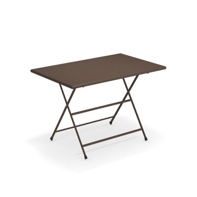 Brauner Arc en Ciel Klapptisch 110 cm von emu, ideal für Garten, Balkon und Terrasse.